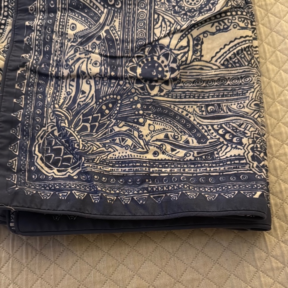 Blue and White Patterned Textile - Picture 2 of 2